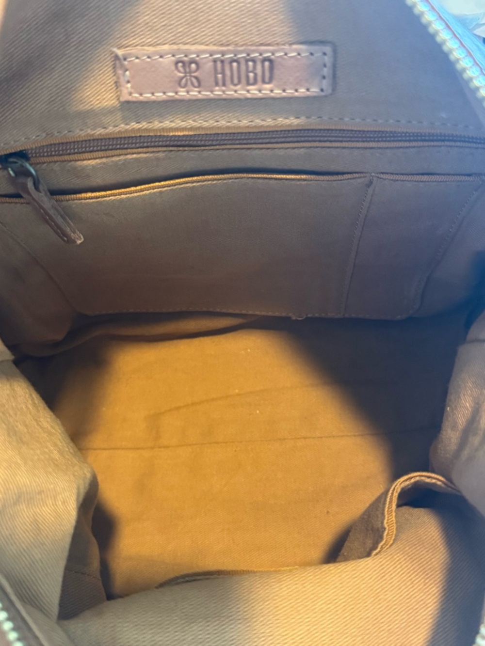 HOBO Cognac Leather Shoulder Bag Woven Handle Crossbody - Picture 8 of 8